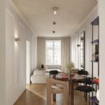 Kaszmirowy kinkiet do salonu Aura Maxi ryflowany - tuba ze światłem góra-dół -