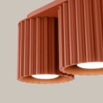 Lampa sufitowa Aura 2 Maxi pomarańczowa - 2 ryflowane tuby - do pokoju dziewczynki