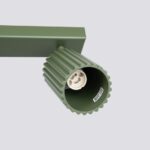 Lampa sufitowa na listwie Karbon 4L zieleń - ruchome ryflowane spoty z wymienną żarówką