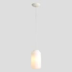 Lampa wisząca Flask Cotton 19 beż - długi mleczny klosz