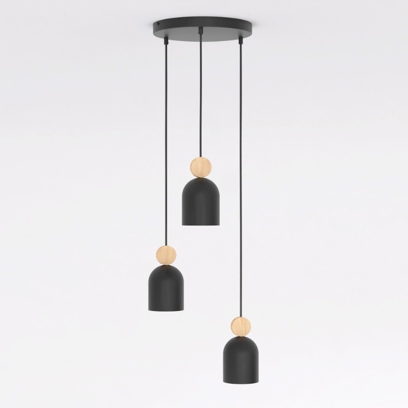 Lampa wisząca do jadalni Mesi 3 Premium czarna - 3-punktowa - nowoczesna