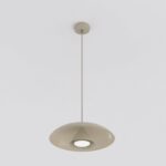 Lampa wisząca do kuchni Babel - beżowy warstwowy klosz - Emibig