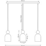 Lampa wisząca do kuchni Mesi 3 beżowa z drewnem - potrójna