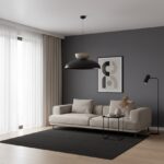 Lampa wisząca do salonu Mega - czarna elegancka kopuła