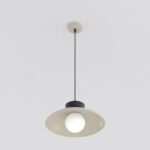 Lampa wisząca do salonu Mulan -dwukolorowa - mokka i czarny