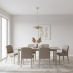 Lampa wisząca nad stół Babel - beżowy warstwowy klosz