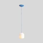 Lampa wisząca nad stół Flask Sapphire 18 niebieska - mleczny szklany klosz