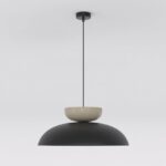 Lampa wisząca nad stolik do salonu Mega - czarno-beżowa