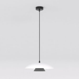 Lampa wisząca nad wyspę Babel - biało-czarny klosz