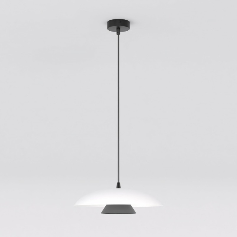 Lampa wisząca nad wyspę Babel - biało-czarny klosz