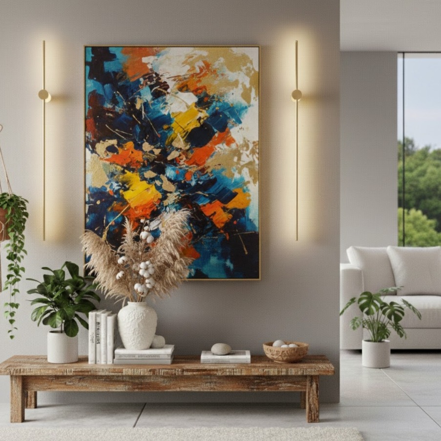 Liniowy kinkiet Sparo LED 120 cm złoty - nowoczesny