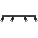 Listwa sufitowa do nowoczesnego salonu Karbon 4L - czarne ruchome tuby - w stylu loft