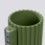 Mały kinkiet Aura Maxi - zielona ryflowana tuba - światło góra-dół - aluminiowy