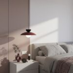 Matelowa lampa wisząca nad szafkę nocną Mulan - burgund i czarny