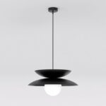 Metalowa czarna lampa wisząca Nagoya - szklana kula