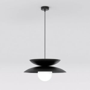 Metalowa czarna lampa wisząca Nagoya - szklana kula