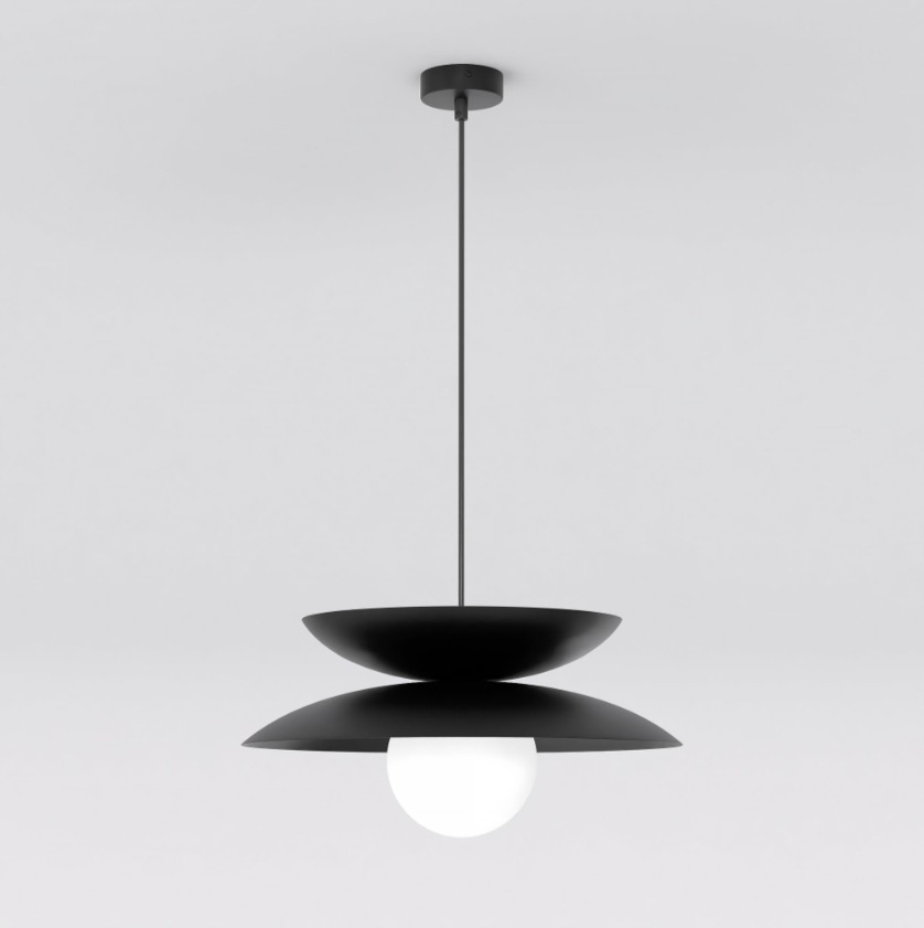 Metalowa czarna lampa wisząca Nagoya - szklana kula