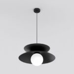 Metalowa czarna lampa wisząca do salonu Nagoya - metal i szkło - Emibig