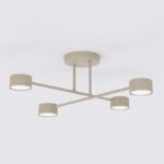 Metalowa lampa sufitowa Halo 4 beżowa - do niskich pomieszczeń