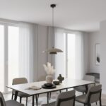 Metalowa lampa wisząca Babel - beżowo-czarny klosz