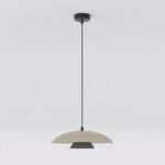 Metalowa lampa wisząca Babel - beżowo-czarny klosz - do nowoczesnych wnetrz
