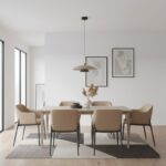 Metalowa lampa wisząca Babel - beżowo-czarny klosz - nad stół - nowoczesna