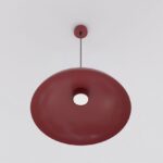 Metalowa lampa wisząca do kuchni Mega - dwukolorowa - półkolisty klosz