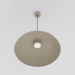 Metalowa lampa wisząca do kuchni Mega - półokragły metalowy klosz - mokka