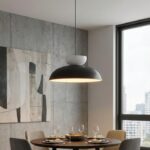 Metalowa lampa wisząca nad okrągły stół Mega - do jadalni