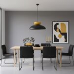 Metalowa lampa wisząca nad stół Mega - czarno-pomarańczowa