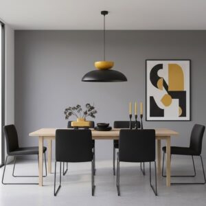 Metalowa lampa wisząca nad stół Mega - czarno-pomarańczowa