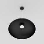 Metalowa lampa wisząca nad stół Mega - klosz w kształcie kopuły