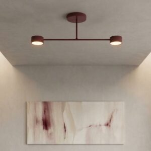 Minimalistyczna lampa sufitowa Halo 2 - burgundowa