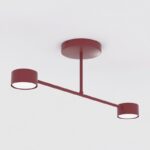 Minimalistyczna lampa sufitowa Halo 2 burgund - 2 okrągłe klosze - prosta forma