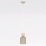 Minimalistyczna lampa wisząca do salonu Mesi beż - styl skandynawski