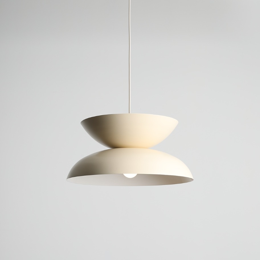 Modułowa lampa wisząca Millo - kremowy klosz kopuła