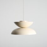 Modułowa lampa wisząca nad stół Millo - kremowy klosz kopuła - skandynawska