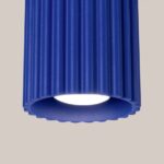 Niebieska oprawa natynkowa do kuchni Aura Maxi - ryflowane aluminium - 10 cm