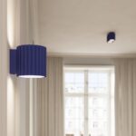 Niebieski kinkiet Aura Maxi - z ryflowanego aluminium - do kuchni