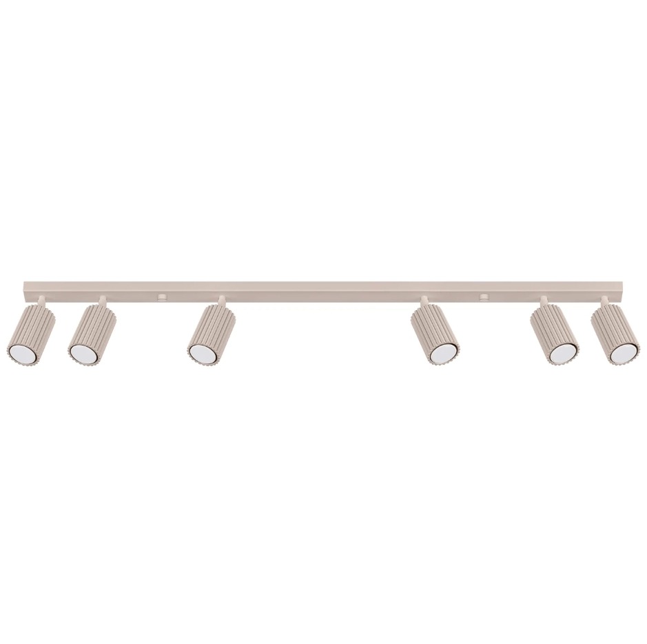 Nowoczesna lampa sufitowa Karbon 6L taupe - 6 reflektorów