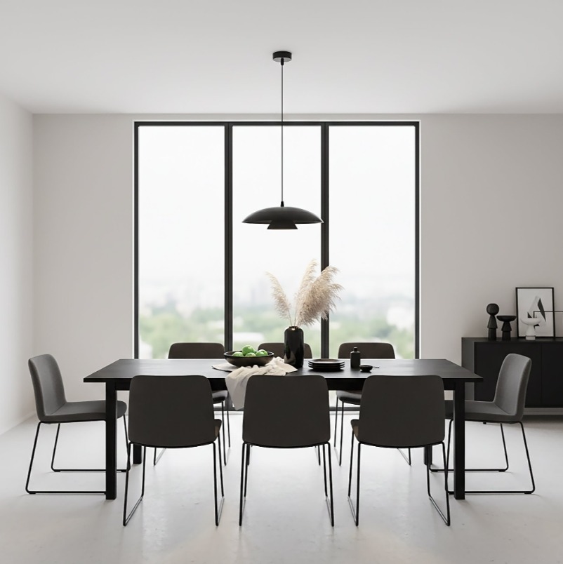 Nowoczesna lampa wisząca Babel czarna - warstwowy klosz