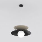 Nowoczesna lampa wisząca Nagoya - styl japandi - metalowe dyski i klosz kula