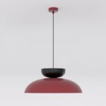 Nowoczesna lampa wisząca do jadalni Mega - klosz w kolorze bordowym i czarnym