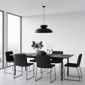 Czarna lampa wisząca do jadalni Mega - loft