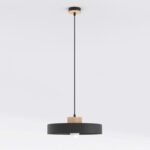 Nowoczesna lampa wisząca do nowoczesnej kuchni Kivi 35 czarna - okrągła