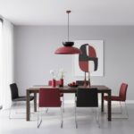 Nowoczesna lampa wisząca nad prostokatny stół Mega - metalowa kopuła