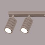 Podłużna lampa sufitowa do kuchni Karbon 6L taupe - 6 kloszy z kierunkowym światłem