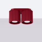 Podwójna tuba sufitowa Aura 2 Maxi burgund - dwa ryflowane aluminiowe tuby- do kuchni