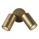 Podwójny kinkiet Ortega IP65 z mosiadzu na elewację - regulowane klosze