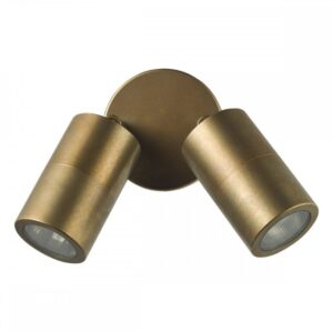 Podwójny kinkiet zewnętrzny z mosiądzu Ortega 2 IP65 - regulowane klosze